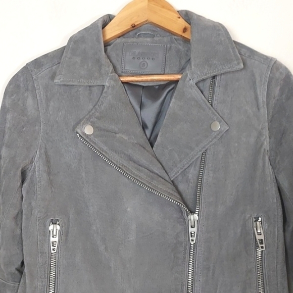 Blank NYC Leather Suede Moto Jacket Gray Size Small - Picture 4 of 16